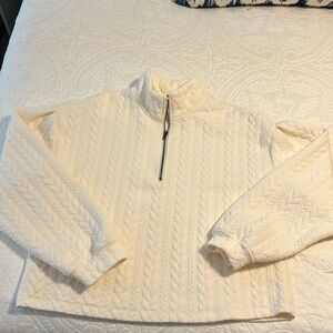 Sanctuary puff shoulder quarter zip